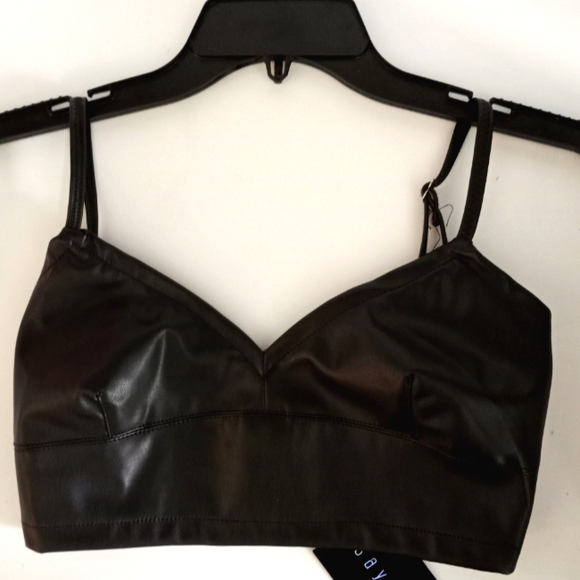 Say What? Tops - 🖤 NWT Sexy Faux Leather Top 🖤